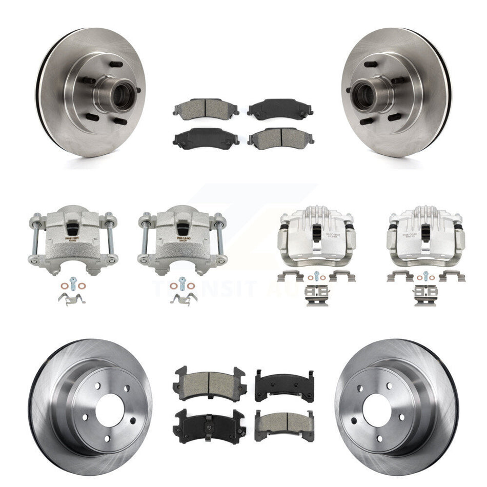 Front Rear Disc Brake Caliper Rotors And Semi-Metallic Pads Kit (10Pc) For Chevrolet S10 KC8-101304S