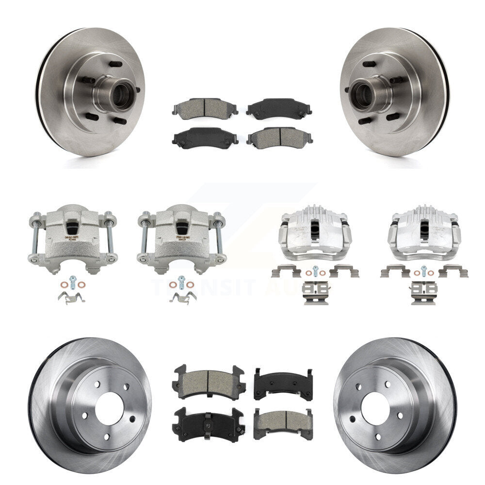 Front Rear Disc Brake Caliper Rotors And Semi-Metallic Pads Kit (10Pc) For Chevrolet S10 KC8-101305S