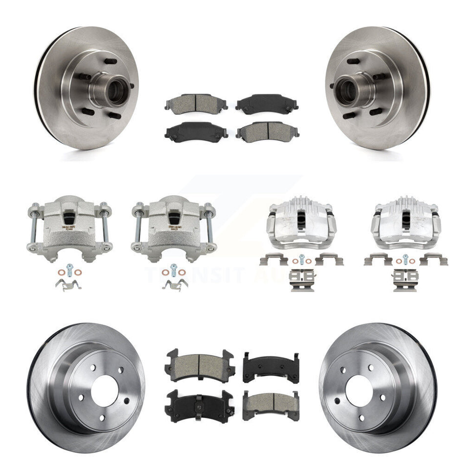 Front Rear Disc Brake Caliper Rotors And Semi-Metallic Pads Kit (10Pc) For Chevrolet S10 KC8-101305S
