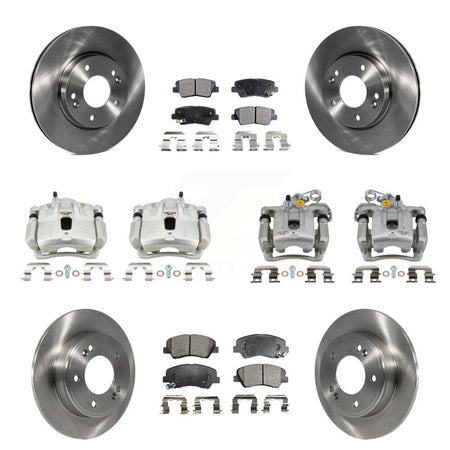 Front Rear Disc Brake Caliper Rotors And Ceramic Pads Kit (10Pc) For Hyundai Elantra KC8-101305T