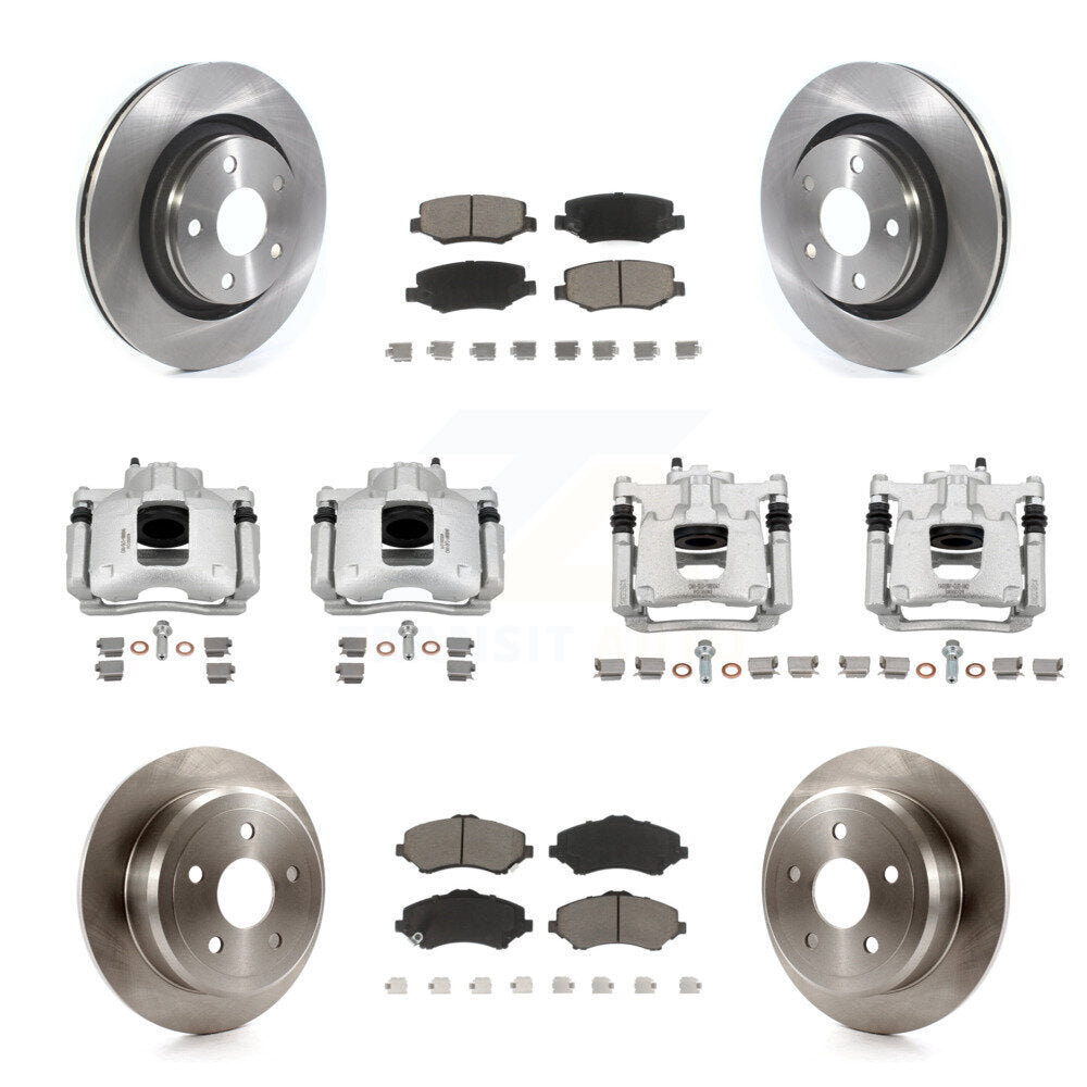 Front Rear Disc Brake Caliper Rotors And Ceramic Pads Kit (10Pc) For Jeep Wrangler KC8-101306C