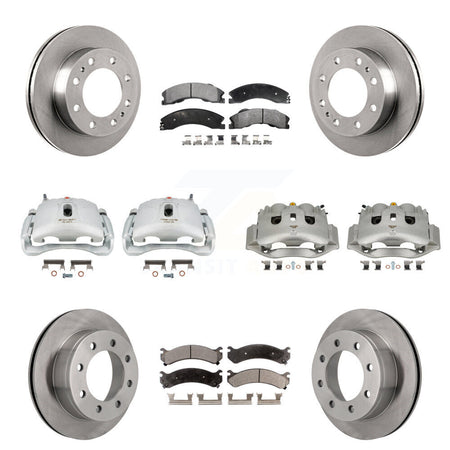 Front Rear Brake Caliper Rotor & Semi-Metallic Pad Kit (10Pc) For Chevrolet Express 4500 KC8-101306P