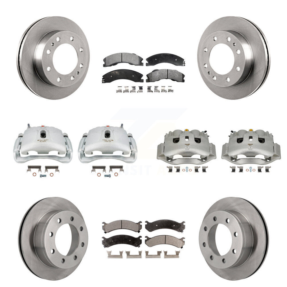 Front Rear Brake Caliper Rotor & Semi-Metallic Pad Kit (10Pc) For Chevrolet Express 4500 KC8-101306P
