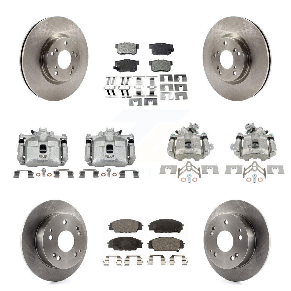 Front Rear Brake Caliper Rotor And Ceramic Pad Kit (10Pc) For 2002-2006 Acura RSX Type-S KC8-101306T