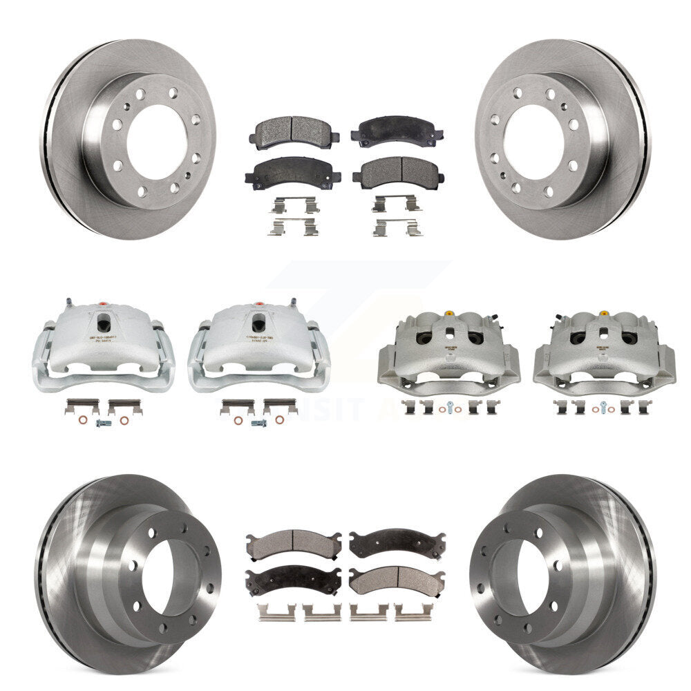 Front Rear Brake Caliper Rotor & Semi-Metallic Pad Kit (10Pc) For Chevrolet Express 4500 KC8-101307P