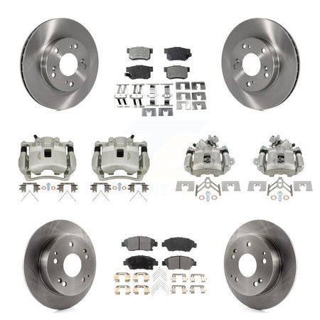 Front Rear Disc Brake Caliper Rotor And Ceramic Pad Kit (10Pc) For Honda Civic Acura RSX KC8-101307T