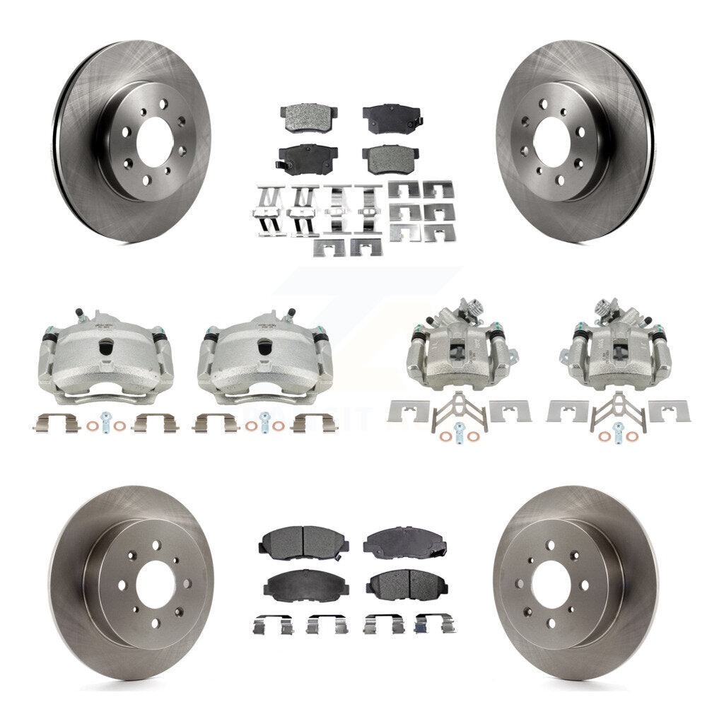 Front Rear Disc Brake Caliper Rotors And Ceramic Pads Kit (10Pc) For Honda Civic KC8-101308T