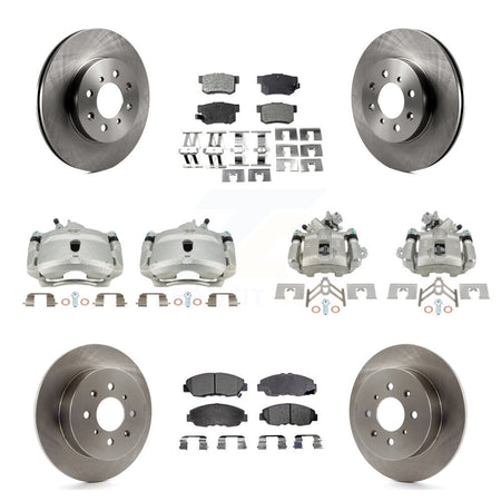 Front Rear Disc Brake Caliper Rotors And Ceramic Pads Kit (10Pc) For Honda Civic KC8-101308T