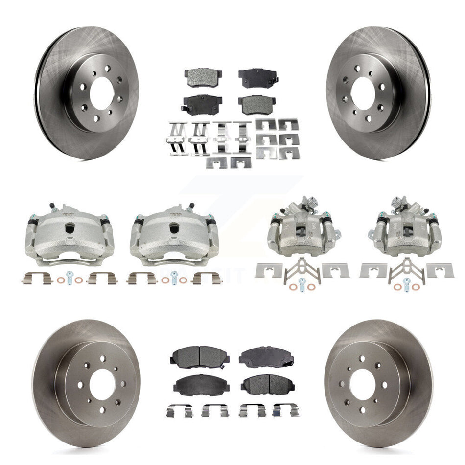 Front Rear Disc Brake Caliper Rotors And Ceramic Pads Kit (10Pc) For Honda Civic KC8-101308T