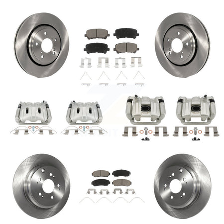 Front Rear Disc Brake Caliper Rotor & Ceramic Pad Kit (10Pc) For 2015-2017 Honda Odyssey KC8-101309C