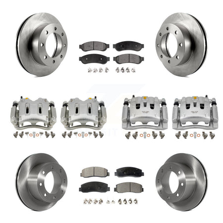 Front Rear Brake Caliper Rotors & Semi-Metallic Pad Kit (10Pc) For Ford F-250 Super Duty KC8-101310P