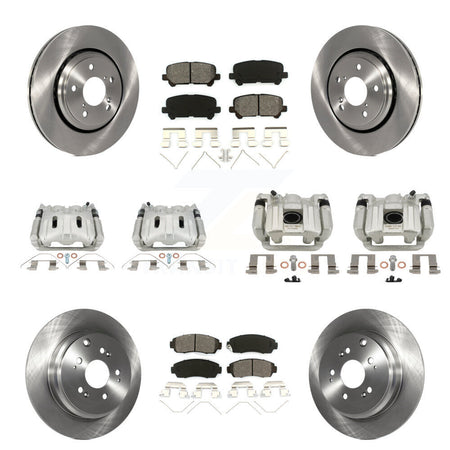 Front Rear Brake Caliper Rotors Semi-Metallic Pad Kit (10Pc) For 2015-2017 Honda Odyssey KC8-101310S