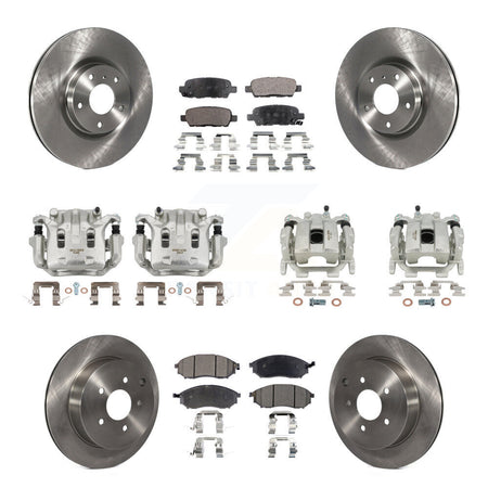 Front Rear Disc Brake Caliper Rotors And Ceramic Pads Kit (10Pc) For INFINITI QX70 KC8-101311T