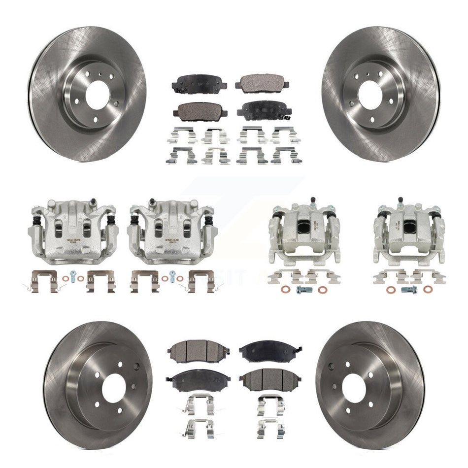 Front Rear Disc Brake Caliper Rotors And Ceramic Pads Kit (10Pc) For INFINITI QX70 KC8-101311T