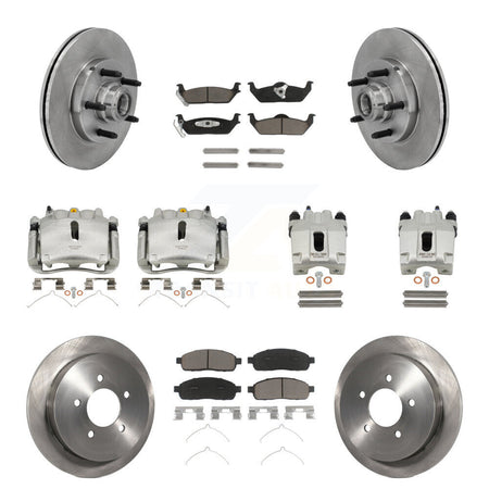 Front Rear Disc Brake Caliper Rotors And Ceramic Pads Kit (10Pc) For 2004 Ford F-150 RWD KC8-101316C