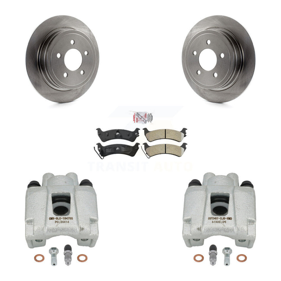 Rear Disc Brake Caliper Rotors And Semi-Metallic Pads Kit For Ford Explorer Sport Trac KC8-101316N by Transit Auto