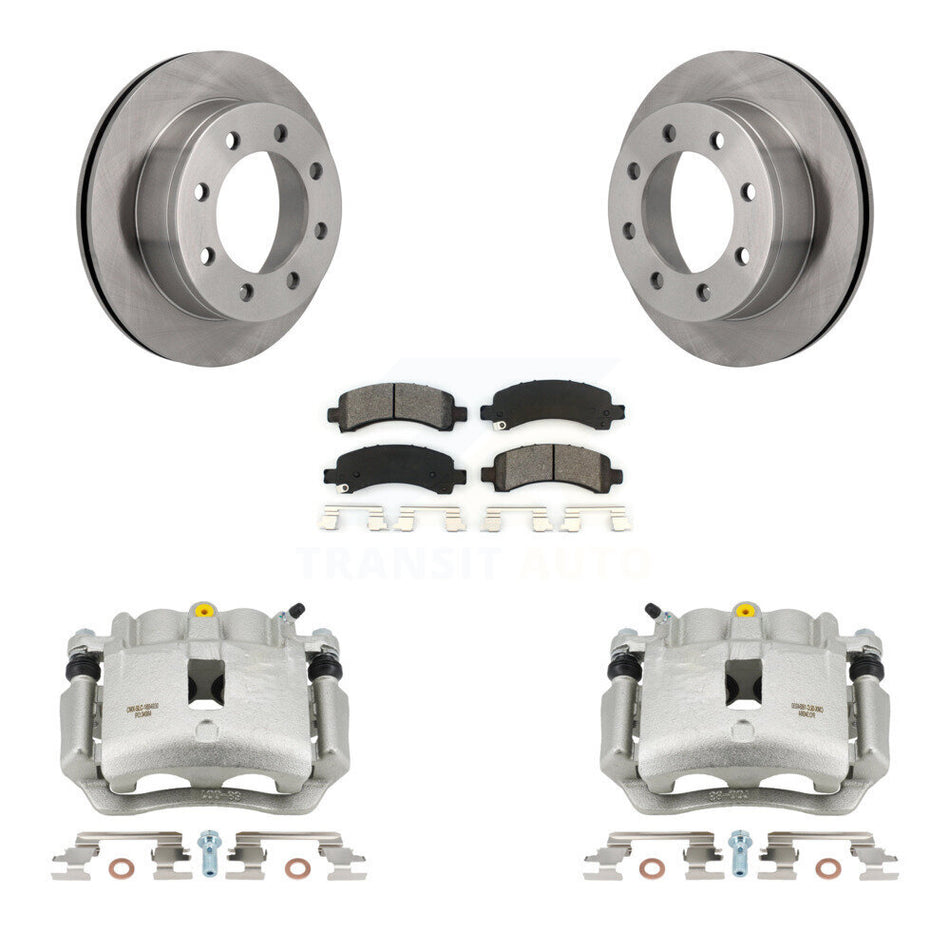 Rear Disc Brake Caliper Rotors And Semi-Metallic Pads Kit For GMC Savana 2500 KC8-101317S