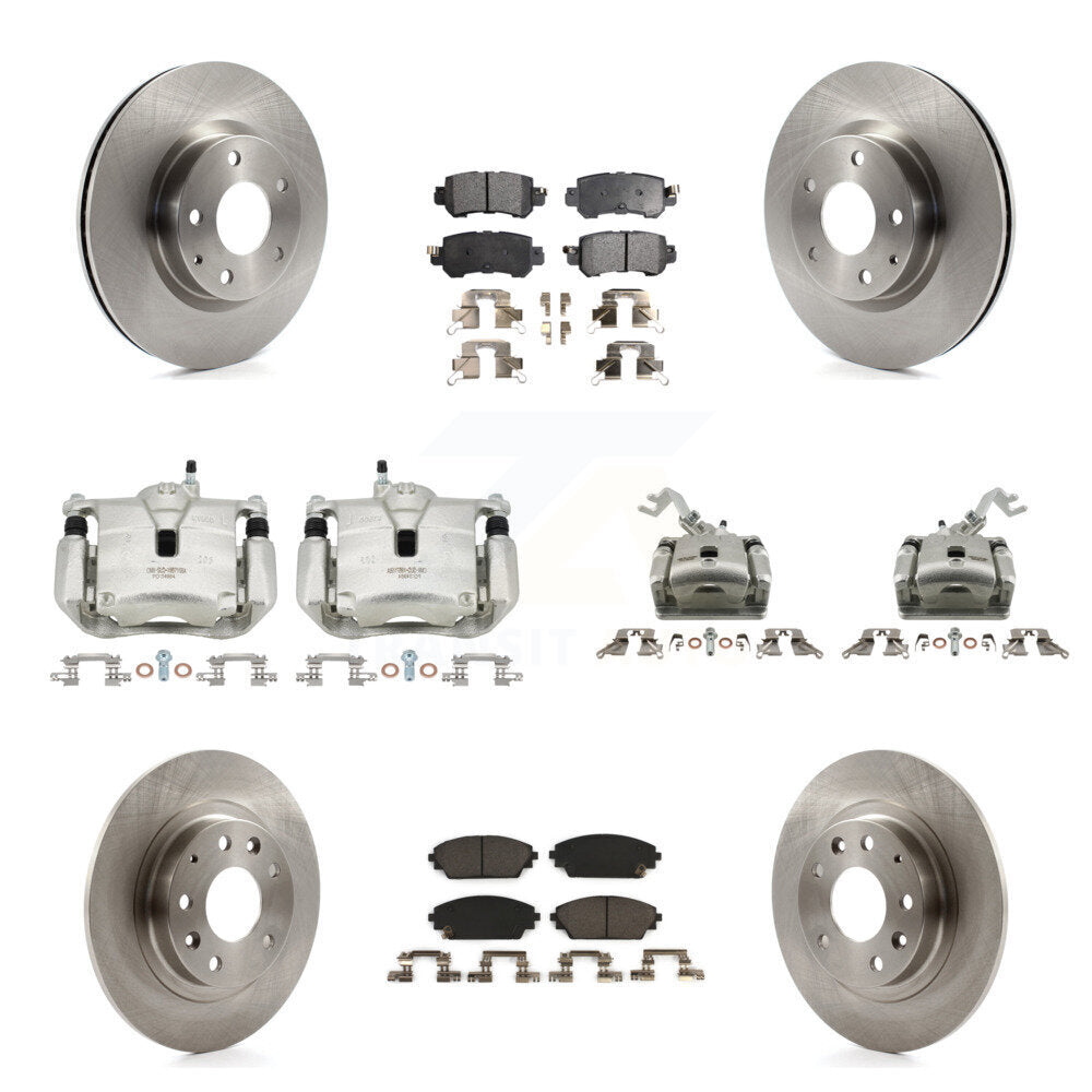 Front Rear Disc Brake Caliper Rotors Ceramic Pad Kit (10Pc) For 2016-2018 Mazda CX-3 AWD KC8-101317T