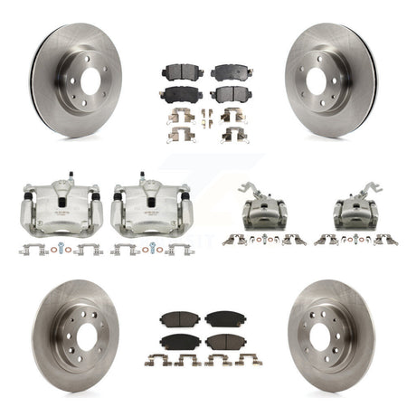 Front Rear Disc Brake Caliper Rotors Ceramic Pad Kit (10Pc) For 2016-2018 Mazda CX-3 AWD KC8-101317T