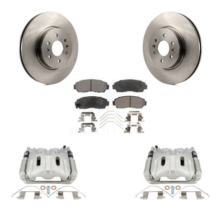 Front Disc Brake Caliper Rotors And Semi-Metallic Pads Kit For 2011-2014 Honda Odyssey KC8-101318P