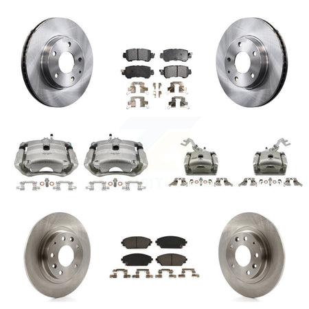 Front Rear Disc Brake Caliper Rotors Ceramic Pad Kit (10Pc) For 2016-2018 Mazda CX-3 FWD KC8-101318T