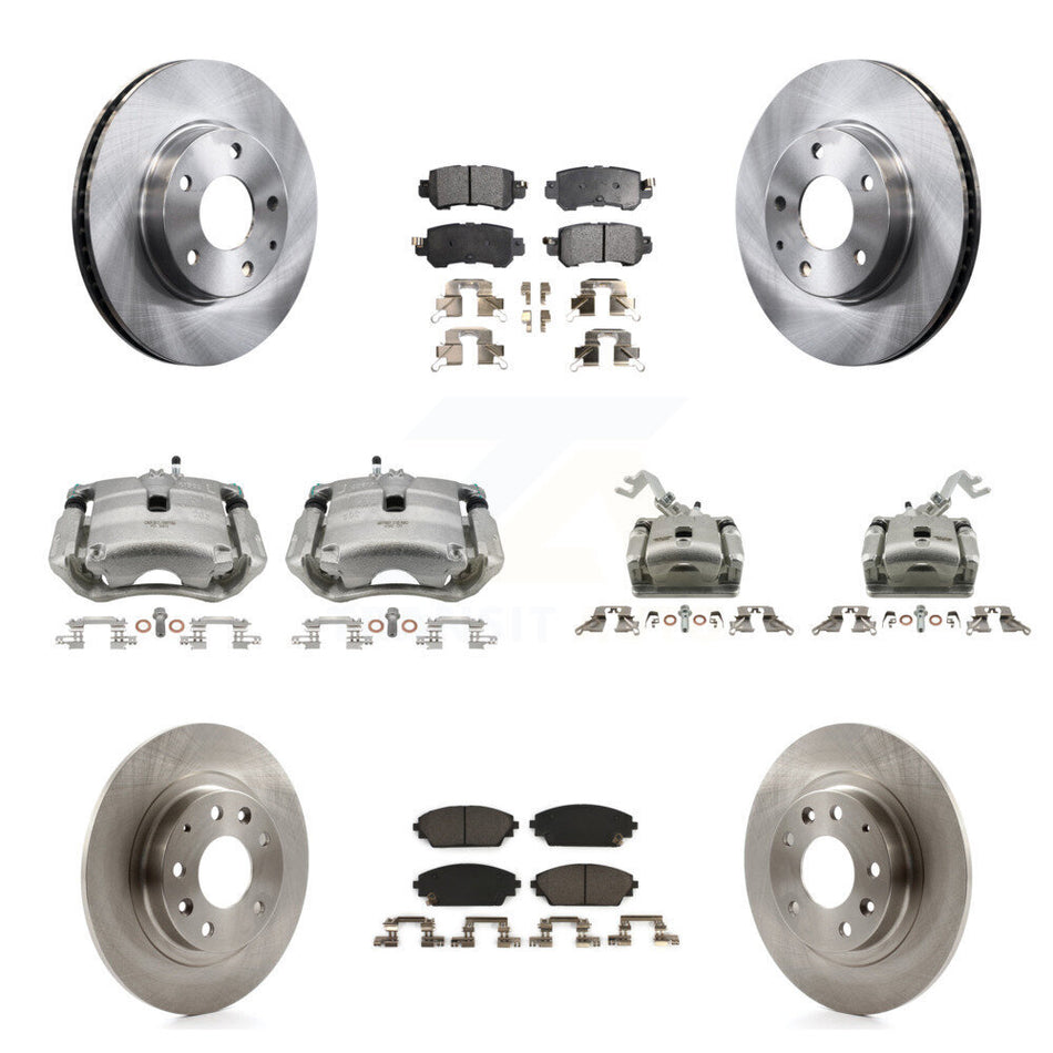 Front Rear Disc Brake Caliper Rotors Ceramic Pad Kit (10Pc) For 2016-2018 Mazda CX-3 FWD KC8-101318T