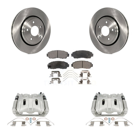 Front Disc Brake Caliper Rotors And Semi-Metallic Pads Kit For 2015-2017 Honda Odyssey KC8-101319P