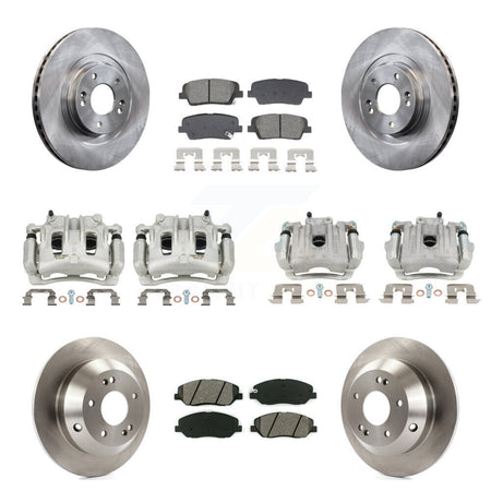 Front Rear Brake Caliper Rotor Semi-Metallic Pad Kit (10Pc) For Hyundai Santa Fe XL 3.3L KC8-101319S