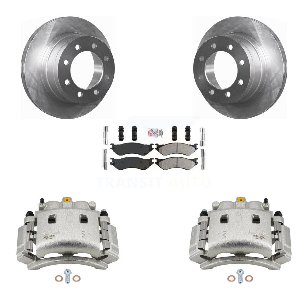 Rear Brake Caliper Rotors Semi-Metallic Pad Kit For Dodge Ram 3500 With Dual Wheels KC8-101320N