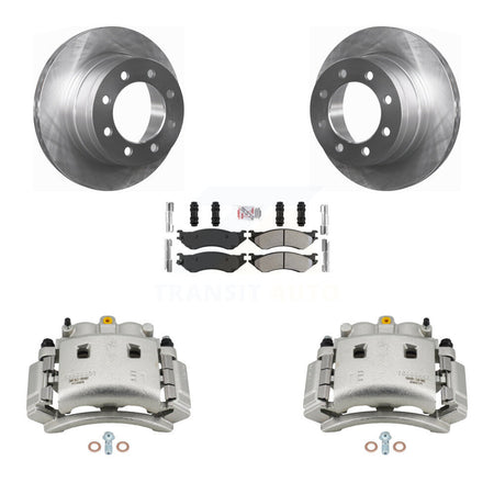 Rear Brake Caliper Rotors Semi-Metallic Pad Kit For Dodge Ram 3500 With Dual Wheels KC8-101320N