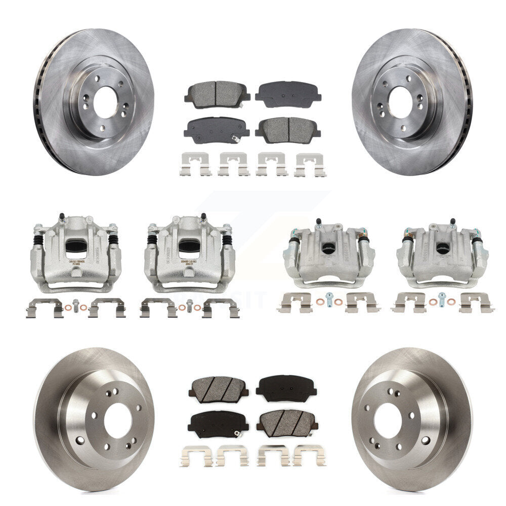Front Rear Brake Caliper Rotor & Semi-Metallic Pad Kit (10Pc) For Hyundai Santa Fe Sport KC8-101320S