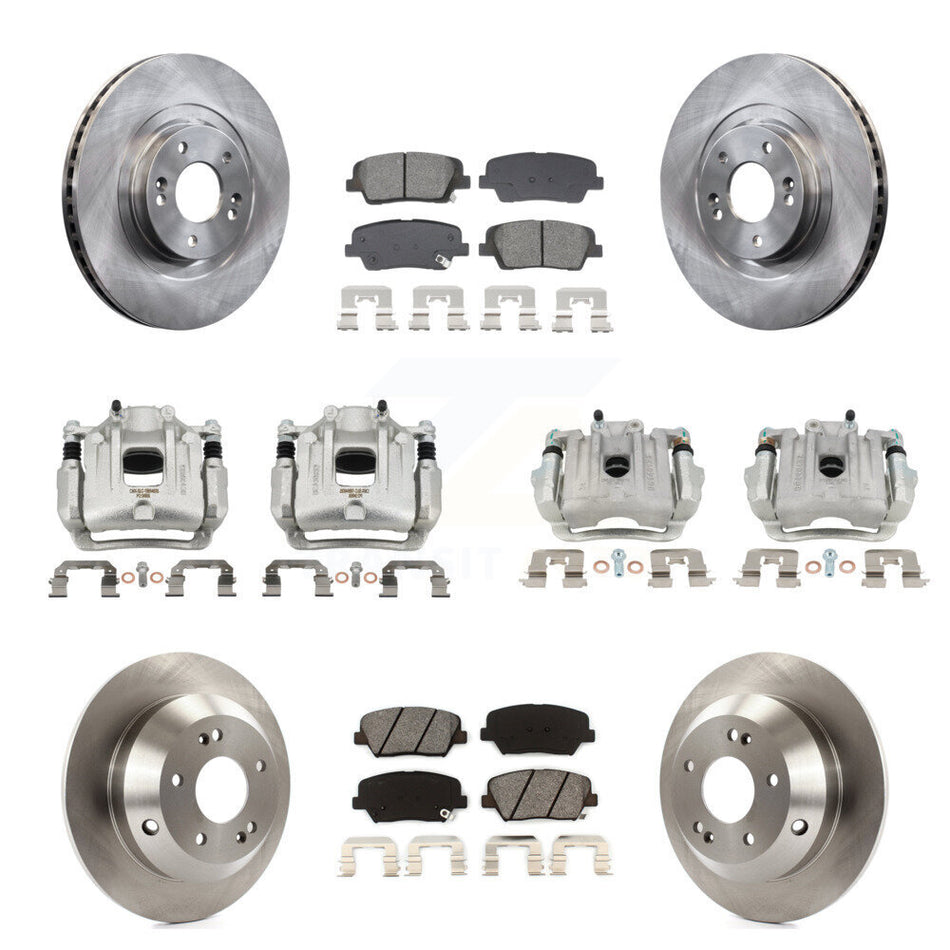 Front Rear Brake Caliper Rotor & Semi-Metallic Pad Kit (10Pc) For Hyundai Santa Fe Sport KC8-101320S