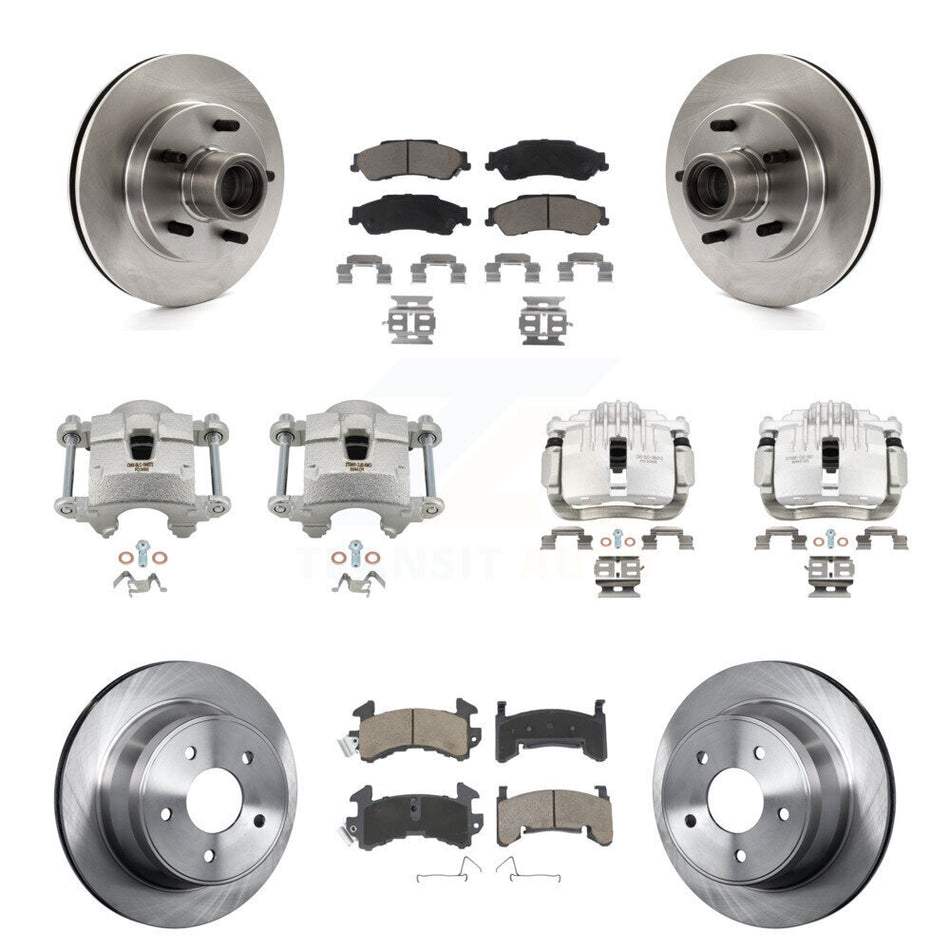 Front Rear Disc Brake Caliper Rotors And Ceramic Pads Kit (10Pc) For Isuzu Hombre KC8-101321C