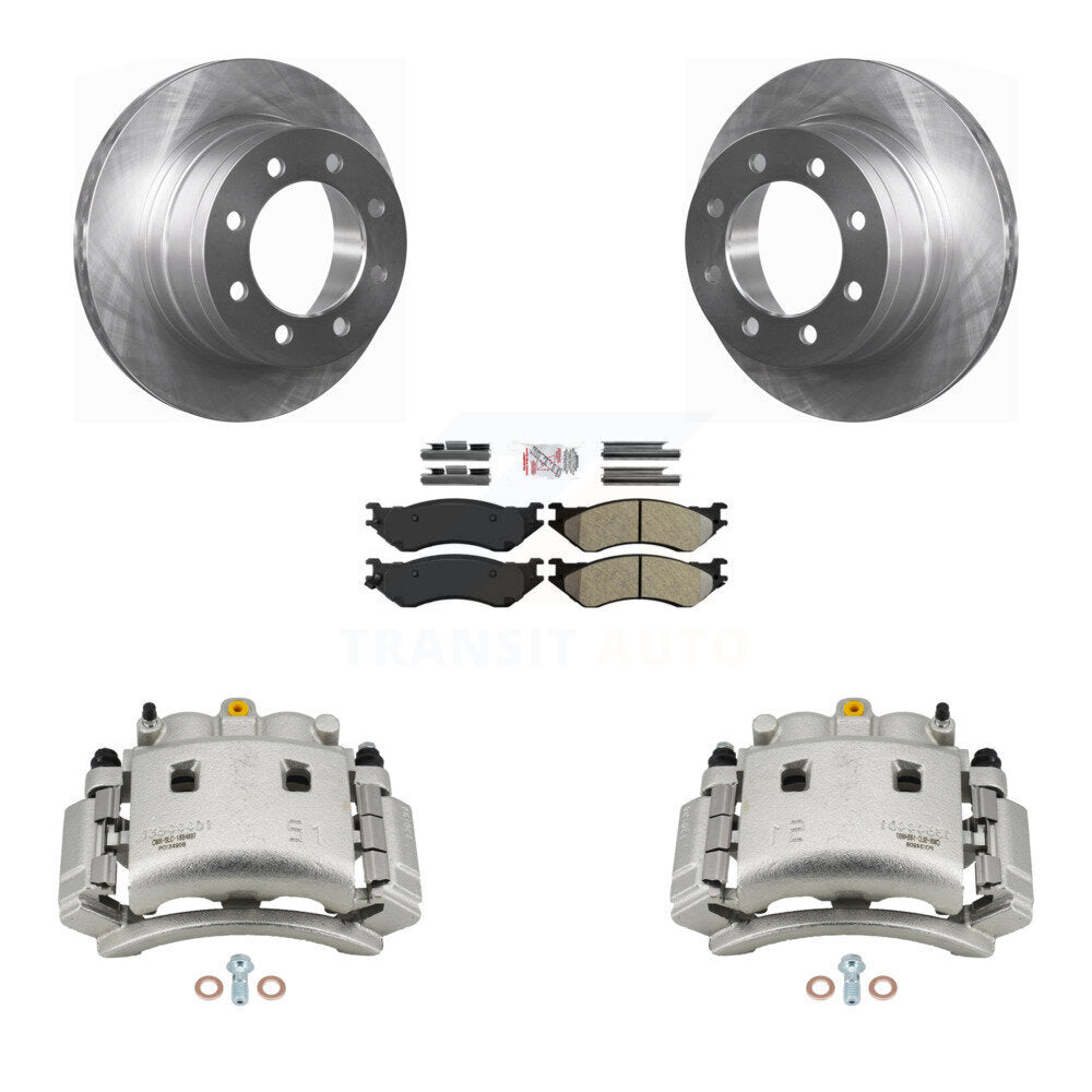Rear Brake Caliper Rotors Semi-Metallic Pad Kit For Dodge Ram 3500 With Dual Wheels KC8-101321N