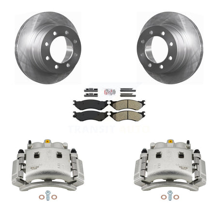 Rear Brake Caliper Rotors Semi-Metallic Pad Kit For Dodge Ram 3500 With Dual Wheels KC8-101321N
