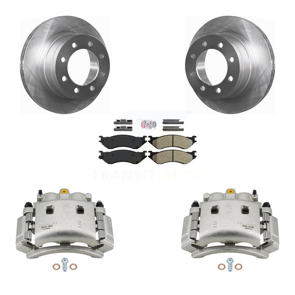 Rear Brake Caliper Rotors Semi-Metallic Pad Kit For Dodge Ram 3500 With Dual Wheels KC8-101321N