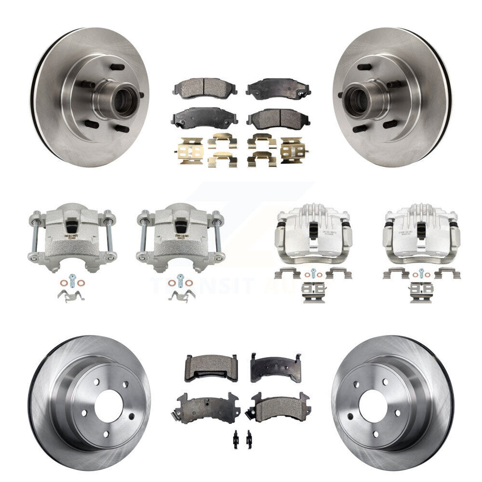 Front Rear Disc Brake Caliper Rotors And Semi-Metallic Pads Kit (10Pc) For Isuzu Hombre KC8-101321P