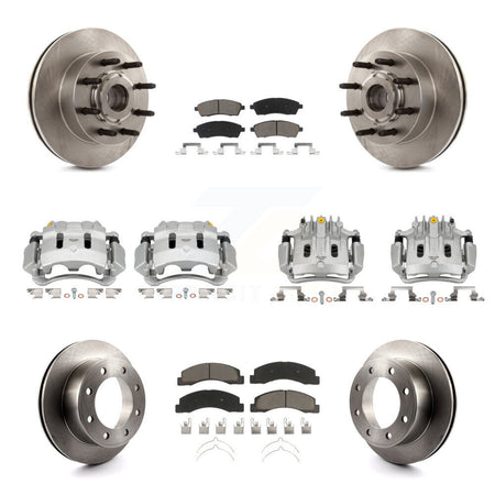 Front Rear Disc Brake Caliper Rotor & Ceramic Pad Kit (10Pc) For 2005 Ford Excursion RWD KC8-101323C