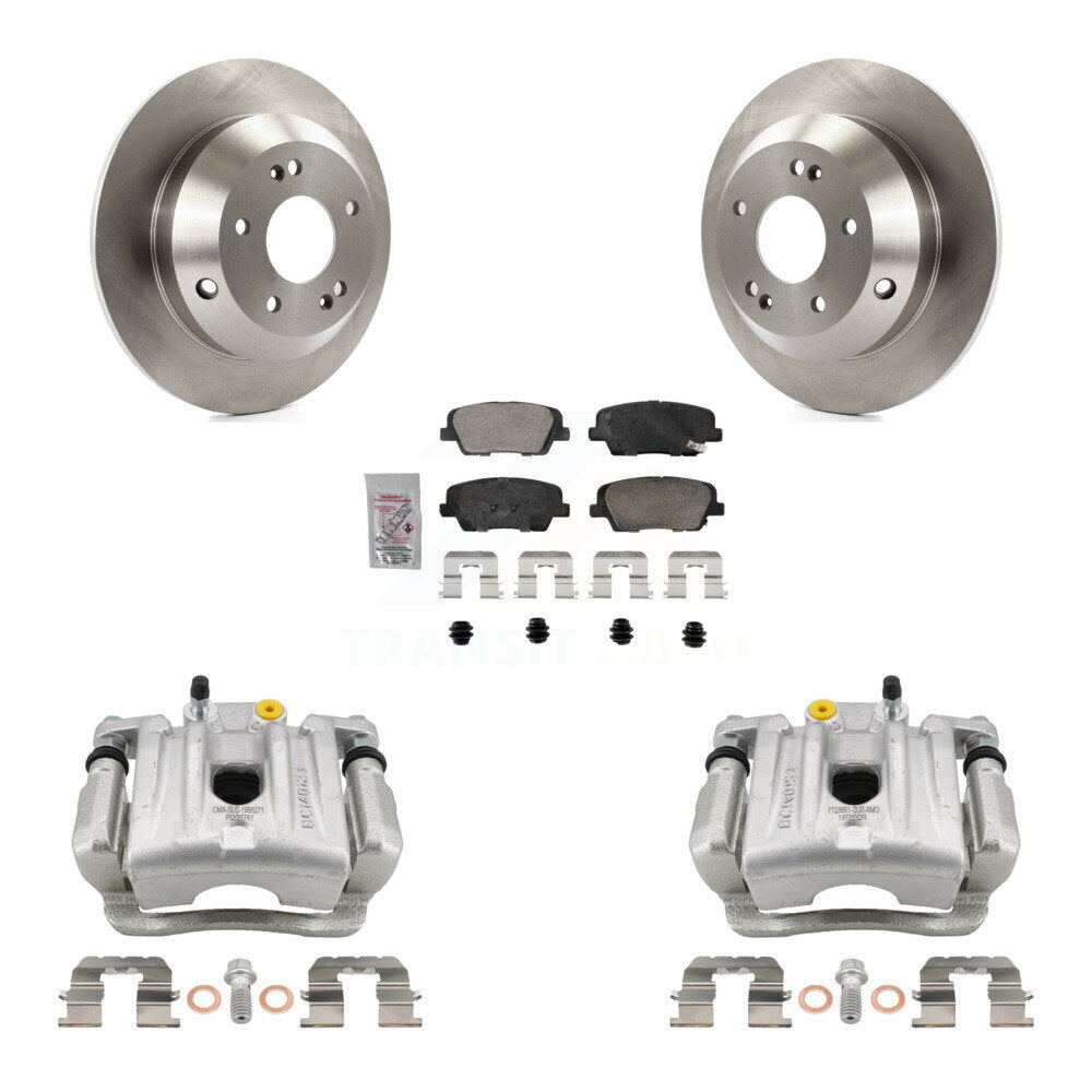 Rear Disc Brake Caliper Rotors And Ceramic Pads Kit For Hyundai Santa Fe Kia Sorento KC8-101323N