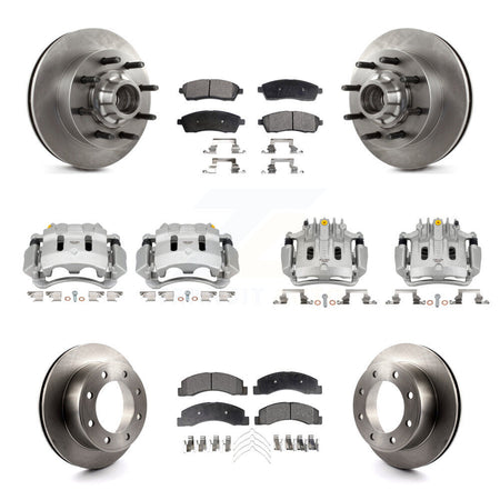 Front Rear Brake Caliper Rotors & Semi-Metallic Pad Kit (10Pc) For Ford F-350 Super Duty KC8-101323P