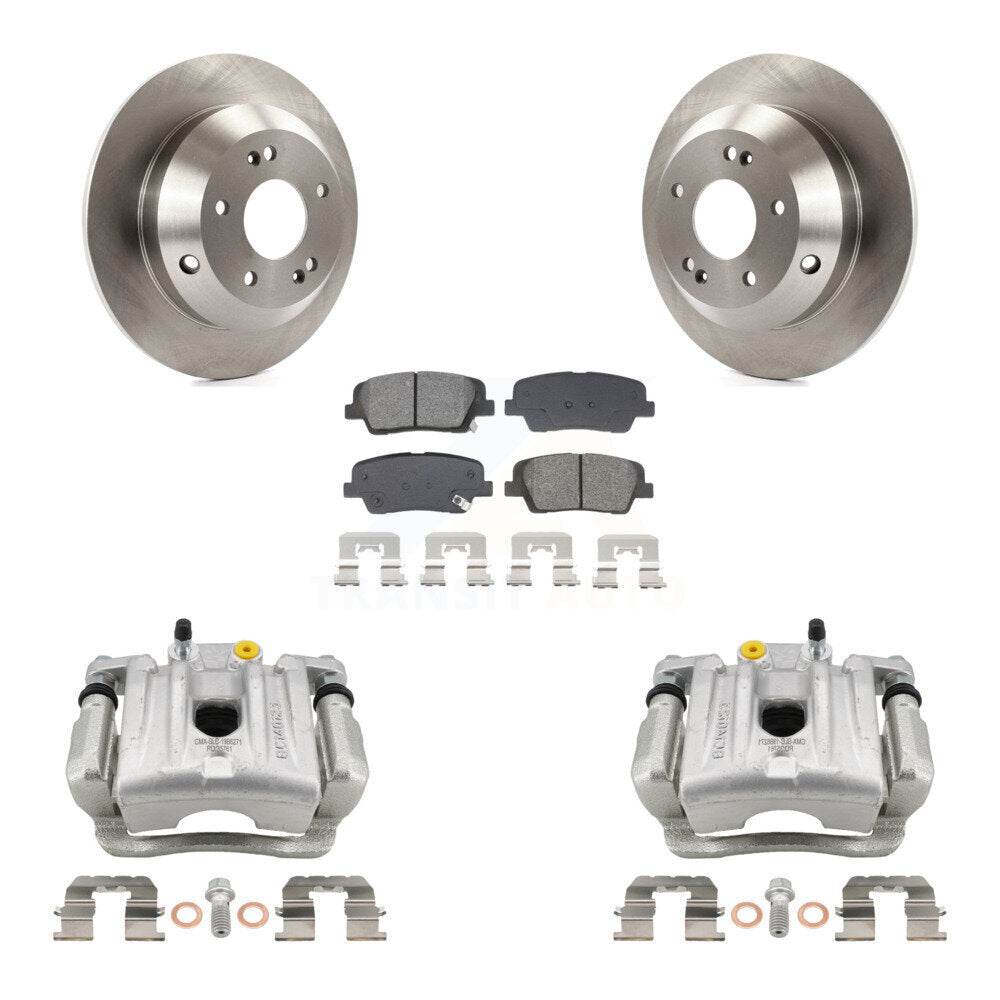 Rear Disc Brake Caliper Rotor And Semi-Metallic Pad Kit For Hyundai Santa Fe Kia Sorento KC8-101323S