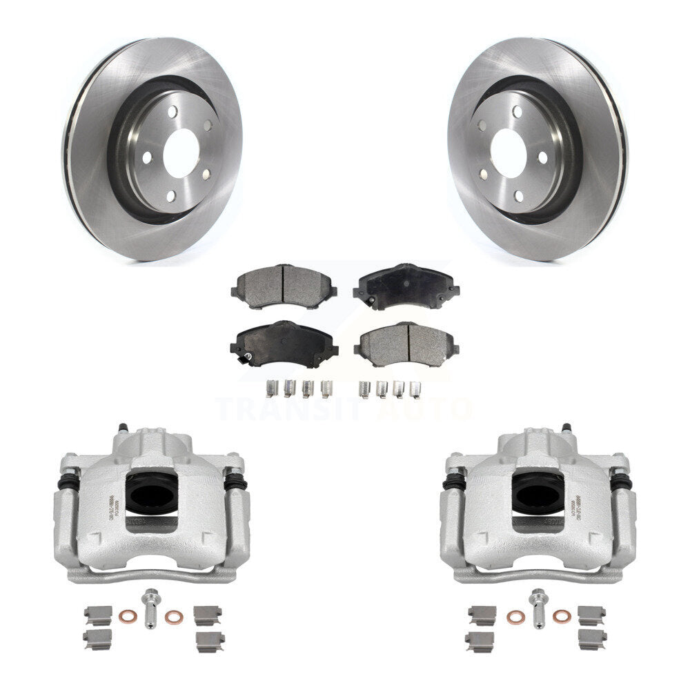 Front Disc Brake Caliper Rotors And Ceramic Pads Kit For Jeep Wrangler KC8-101323T