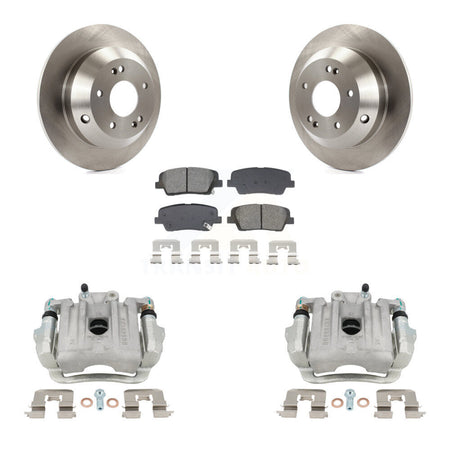 Rear Brake Caliper Rotor Semi-Metallic Pad Kit For Hyundai Santa Fe Sport Kia Sorento XL KC8-101324S