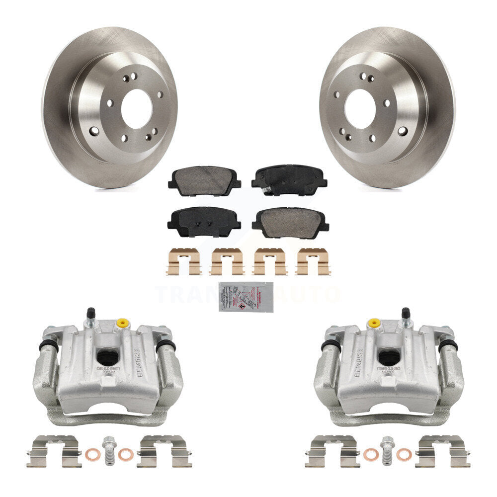 Rear Disc Brake Caliper Rotors And Ceramic Pads Kit For Hyundai Santa Fe Kia Sorento KC8-101325N