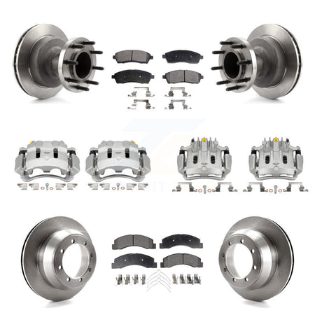 Front Rear Brake Caliper Rotors & Semi-Metallic Pad Kit (10Pc) For Ford F-350 Super Duty KC8-101325P