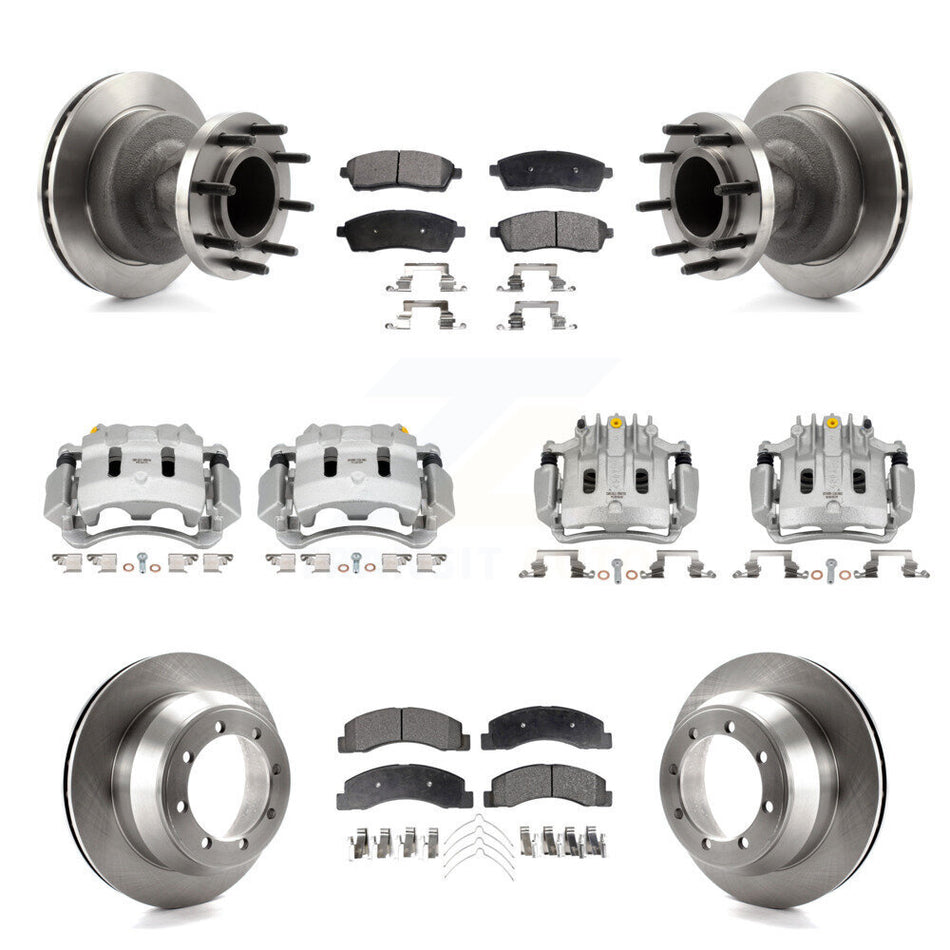 Front Rear Brake Caliper Rotors & Semi-Metallic Pad Kit (10Pc) For Ford F-350 Super Duty KC8-101325P