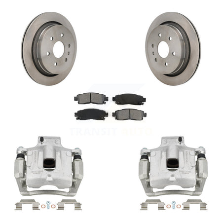 Rear Disc Brake Caliper Rotors And Semi-Metallic Pads Kit For Cadillac XTS KC8-101325S