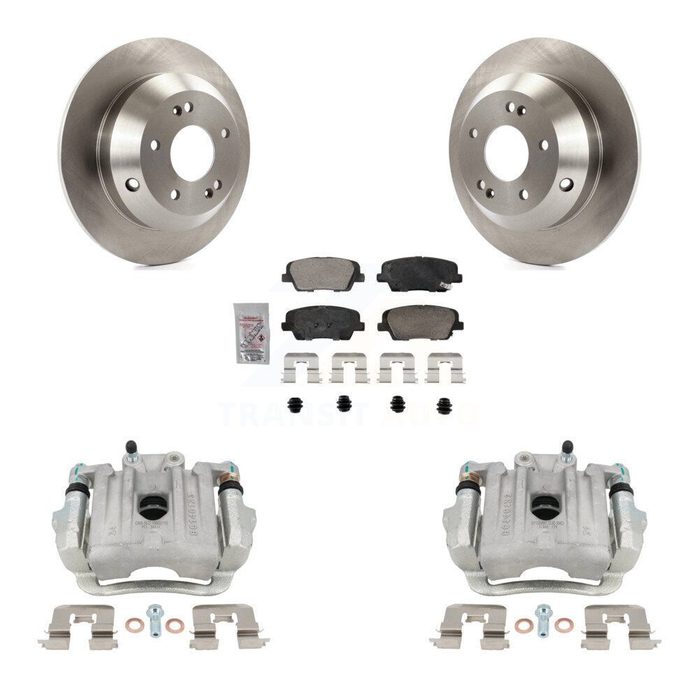 Rear Disc Brake Caliper Rotors Ceramic Pad Kit For Hyundai Santa Fe Sport Kia Sorento XL KC8-101327N