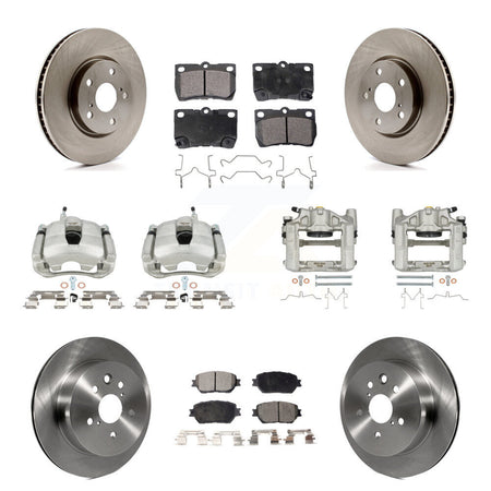 Front Rear Disc Brake Caliper Rotors And Ceramic Pads Kit (10Pc) For 2006 Lexus GS300 KC8-101328T
