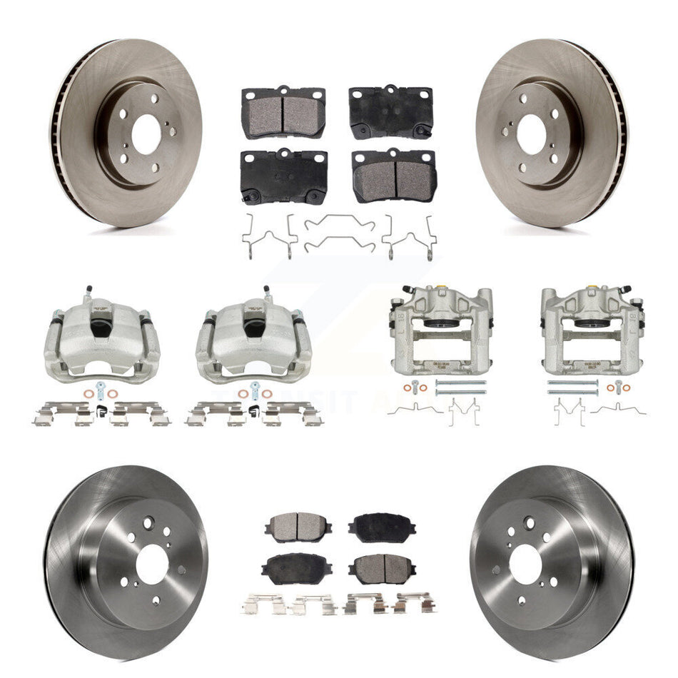 Front Rear Disc Brake Caliper Rotors And Ceramic Pads Kit (10Pc) For 2006 Lexus GS300 KC8-101328T